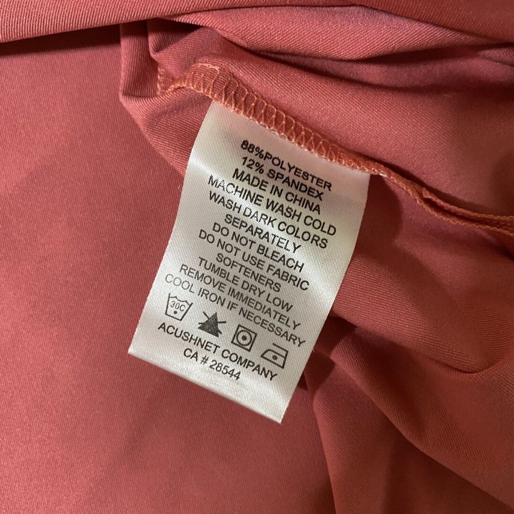 Footjoy Polo Golf Shirt Mens XL Salmon Short Sleeve Poly Stretch - Picture 10 of 10